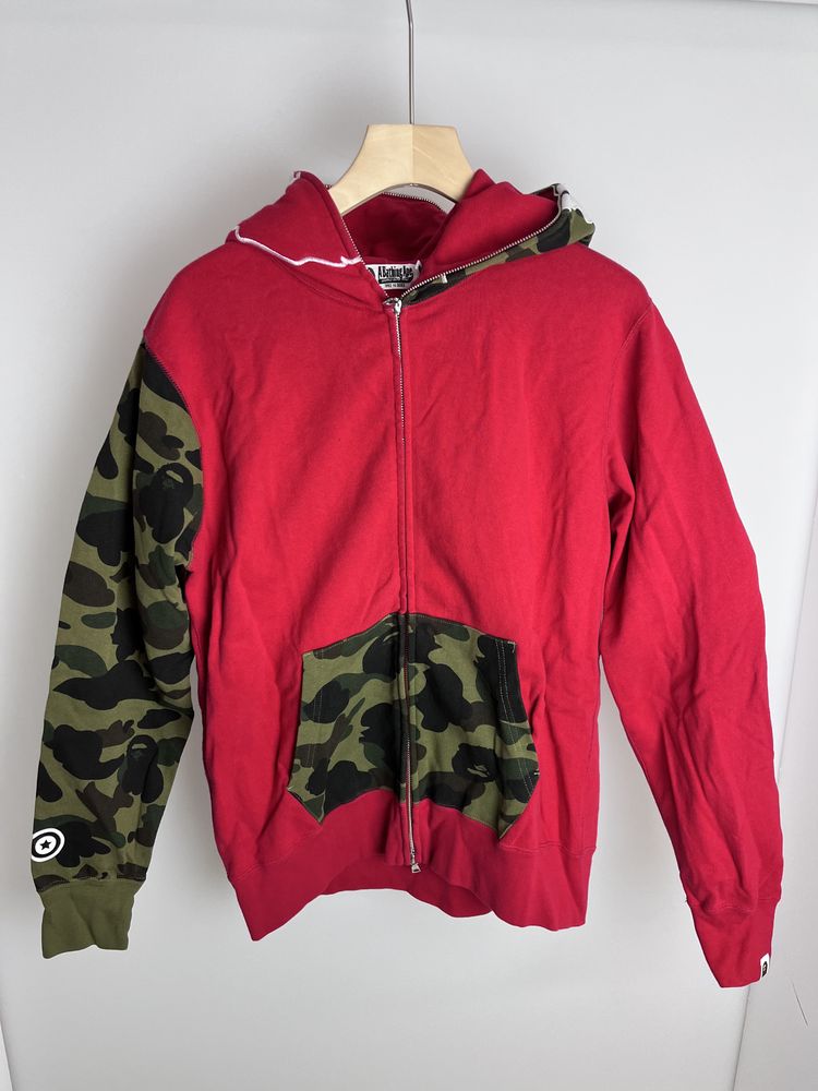 BAPE Hoodie with Camouflage Sleeve and Hood