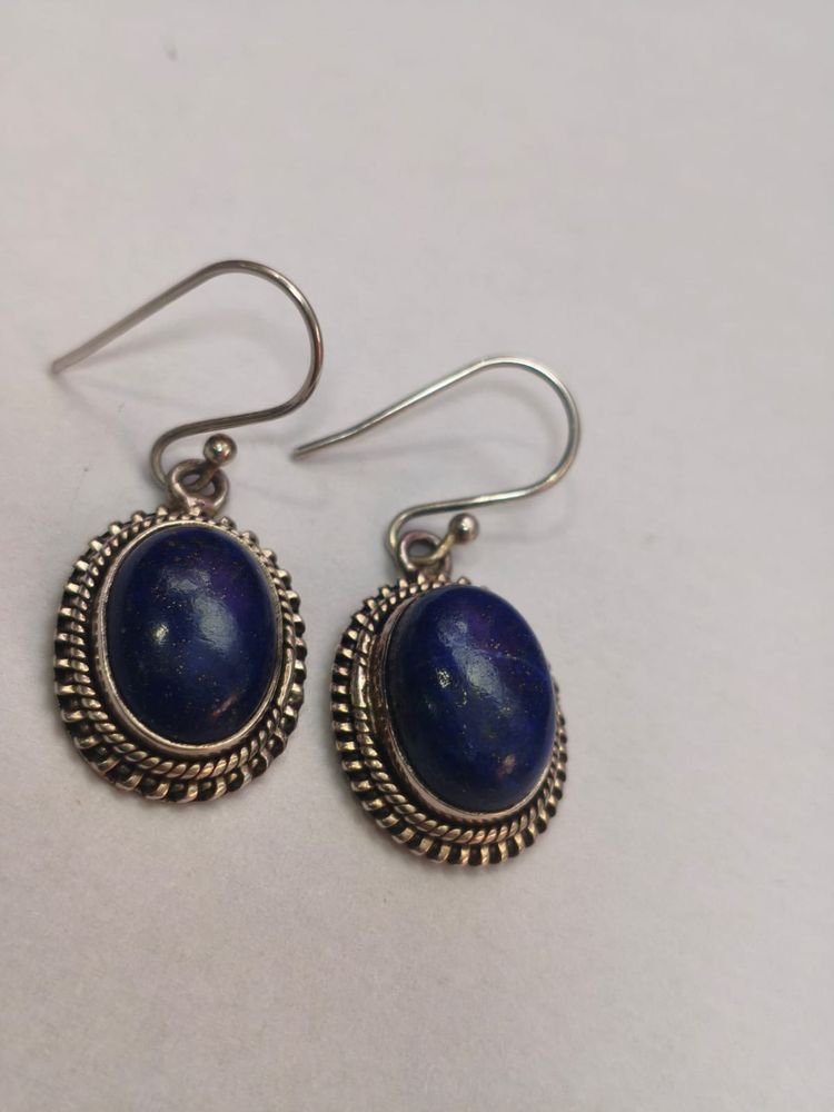 Pendientes plata de LEY 925 - LAPISLAZULI- imagen 2