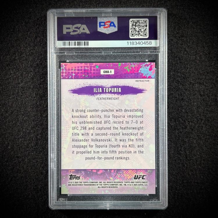 Ilia Topuria 2024 Topps Finest UFC Chaos Refractor PSA 10 Gem Mint #CHA-1 image 2