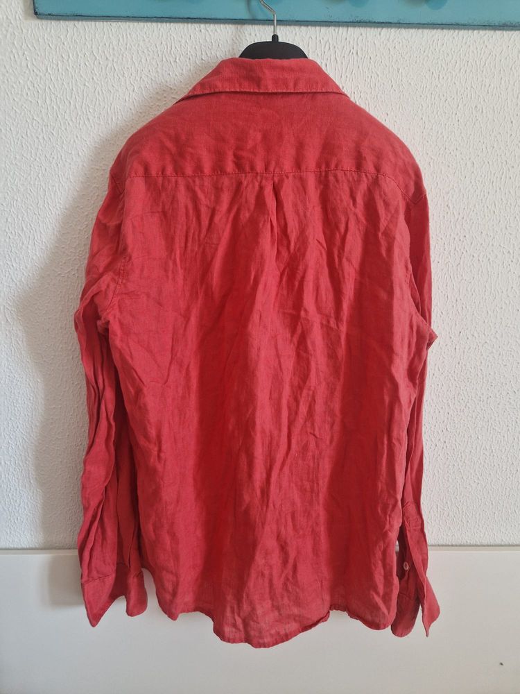Immagine di Sorbino Red Linen Shirt 4