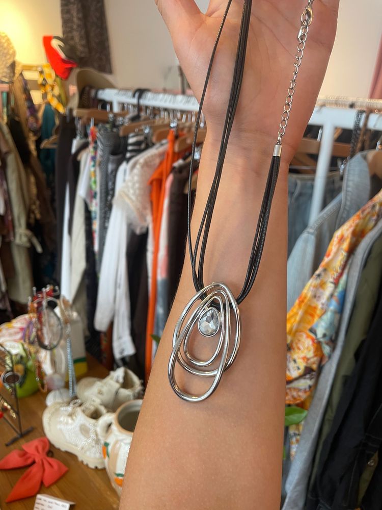 Other Silver-tone pendant necklace with black cord product image