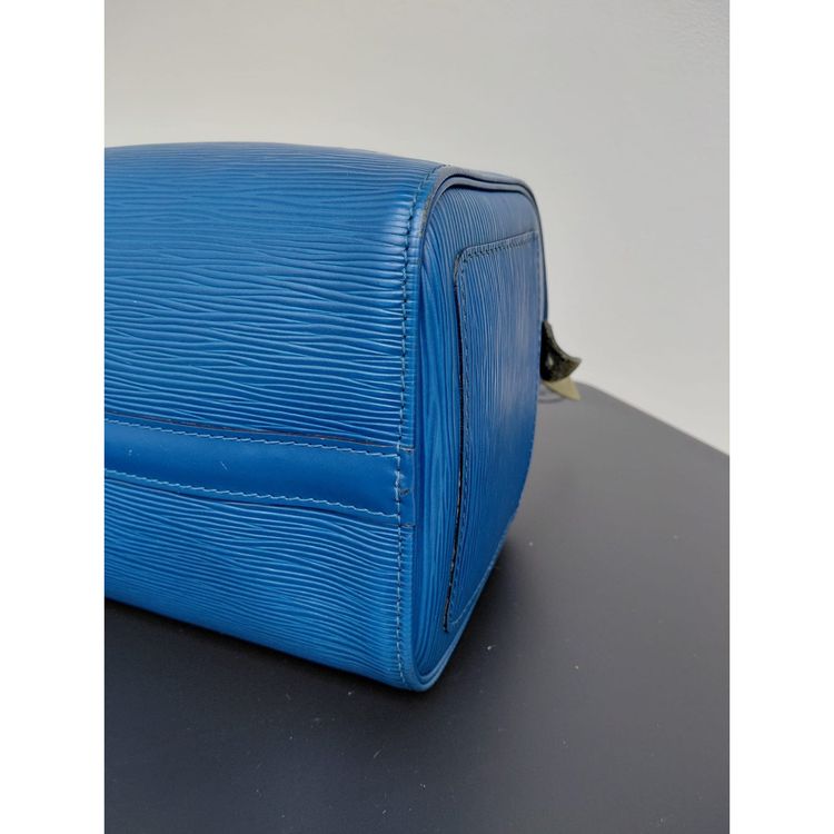 Louis Vuitton Speedy 25 handbag in Blue Epi leather imagen 8