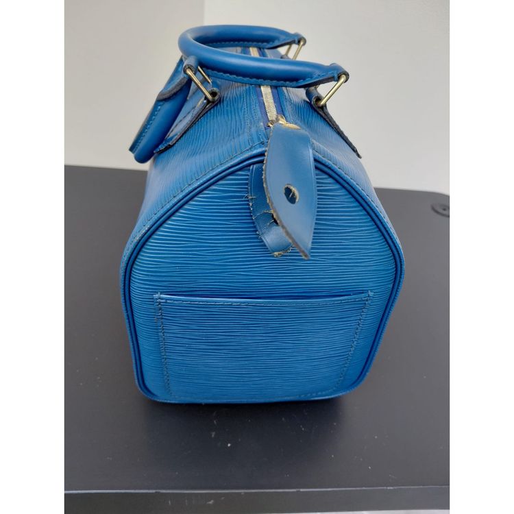 Louis Vuitton Speedy 25 handbag in Blue Epi leather imagen 5