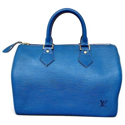 Louis Vuitton Speedy 25 handbag in Blue Epi leather