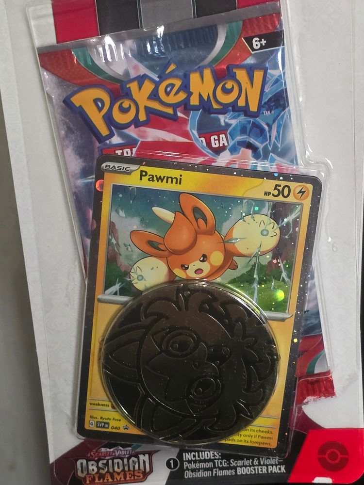 Pokémon Trading Card blister x1  Pawmi promo Card With Obsidian flames Coin