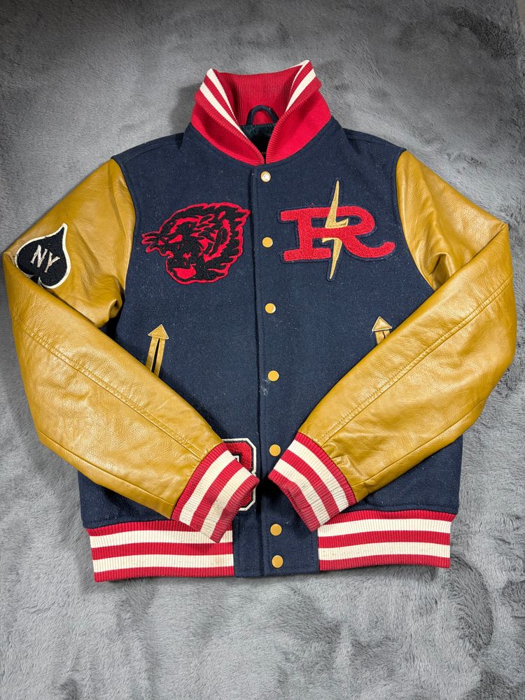 Superdry Navy And Yellow Varsity Jacket tg M 