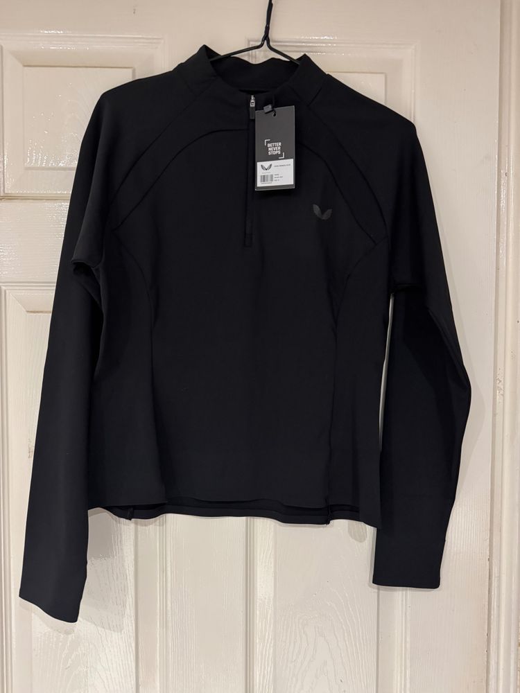 Castore Black Long Sleeve Quarter Zip Top