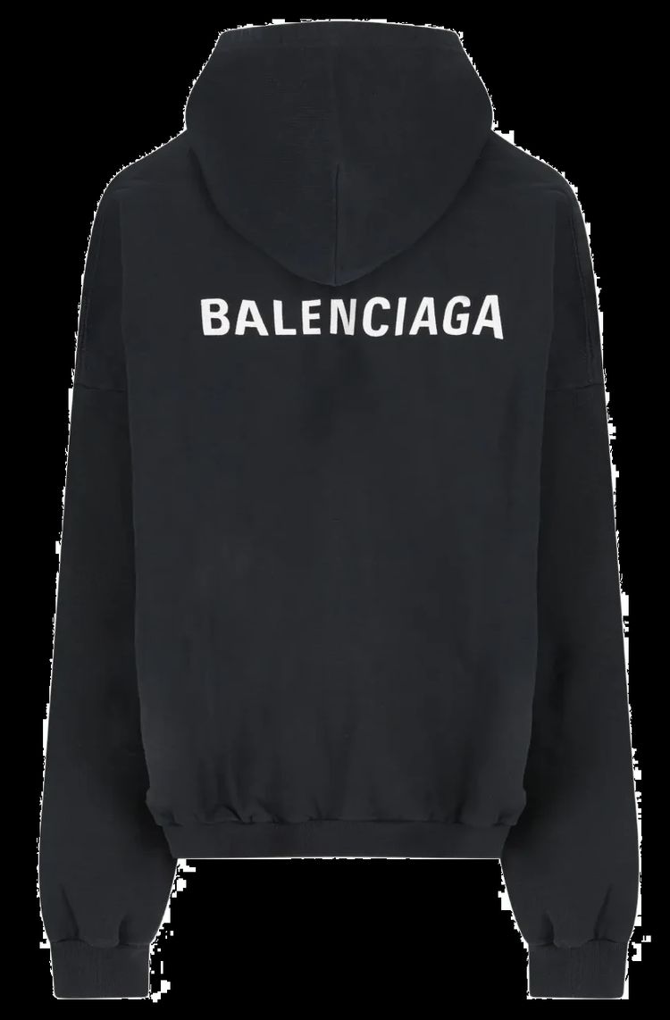 Balenciaga Back Logo Hoodie Black imagen 1