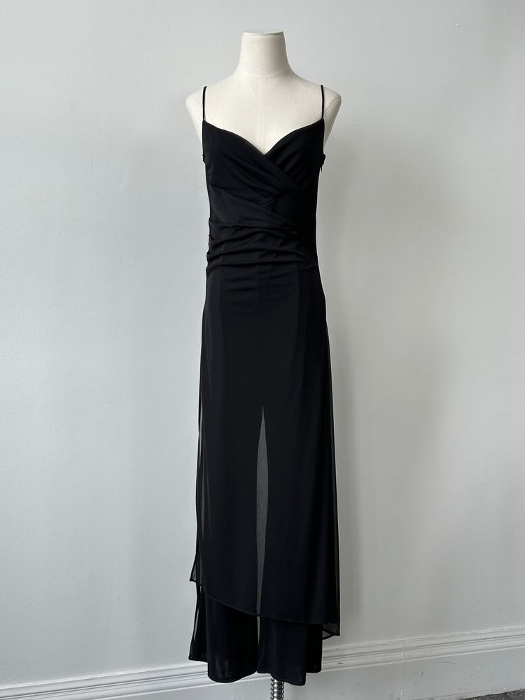 Vintage 1990s Sheer Overlay Jumpsuit - M image 1