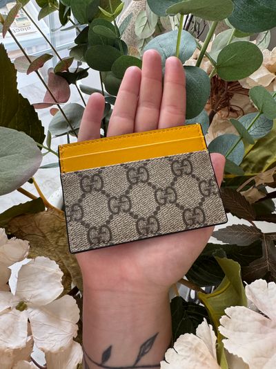 Gucci Card Holder ‘Mustard Trim’ NO BOX *Authentic*