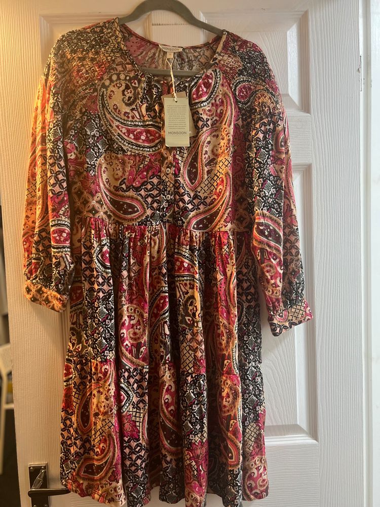 Paisley Patterned Long Sleeve Dress