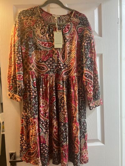 Paisley Patterned Long Sleeve Dress