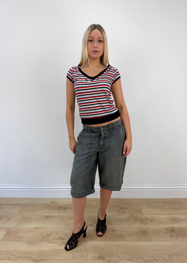 small black red and white striped ralph lauren t-shirt image 6