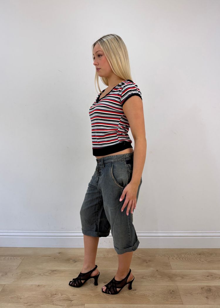 small black red and white striped ralph lauren t-shirt image 5