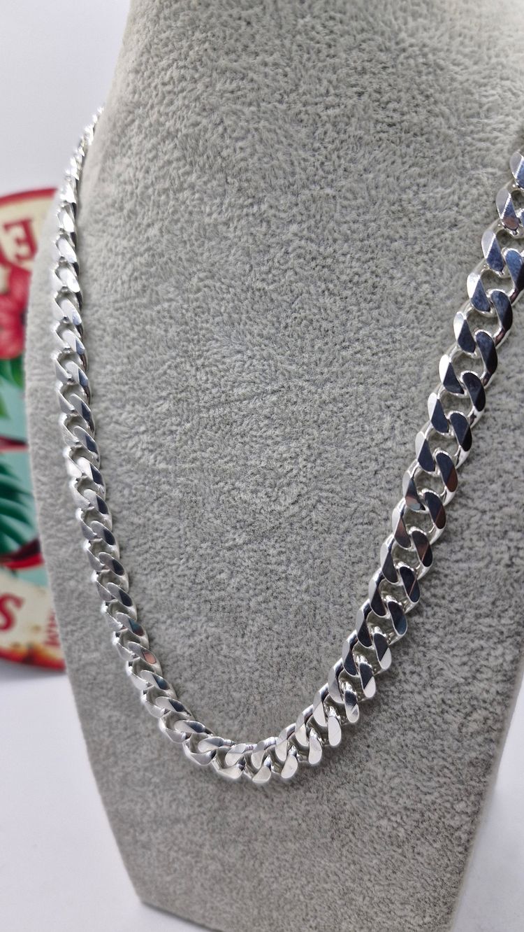 24" Silver Curb Chain Necklace