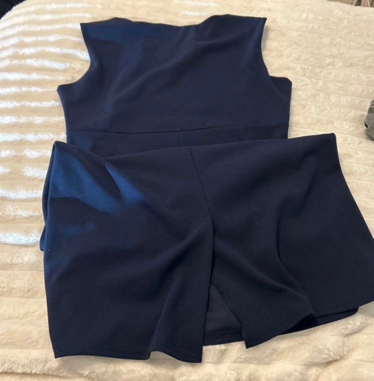 Feverfish Navy Blue Sleeveless Dress obraz 5
