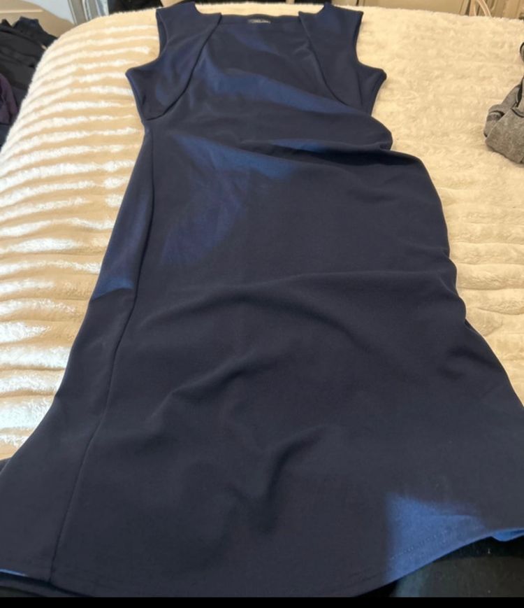 Feverfish Navy Blue Sleeveless Dress