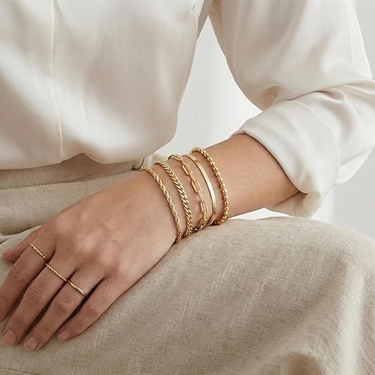 14K Gold Bracelets Set 4