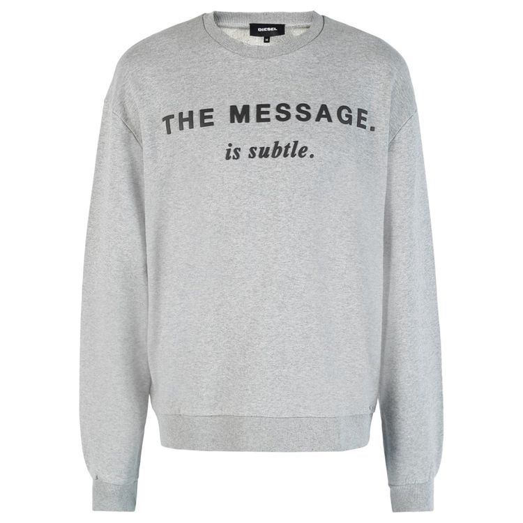 DIESEL S POND GR Mens Oversized Sweatshirt Crew Neck Winter Pullover Jumper Grey 5