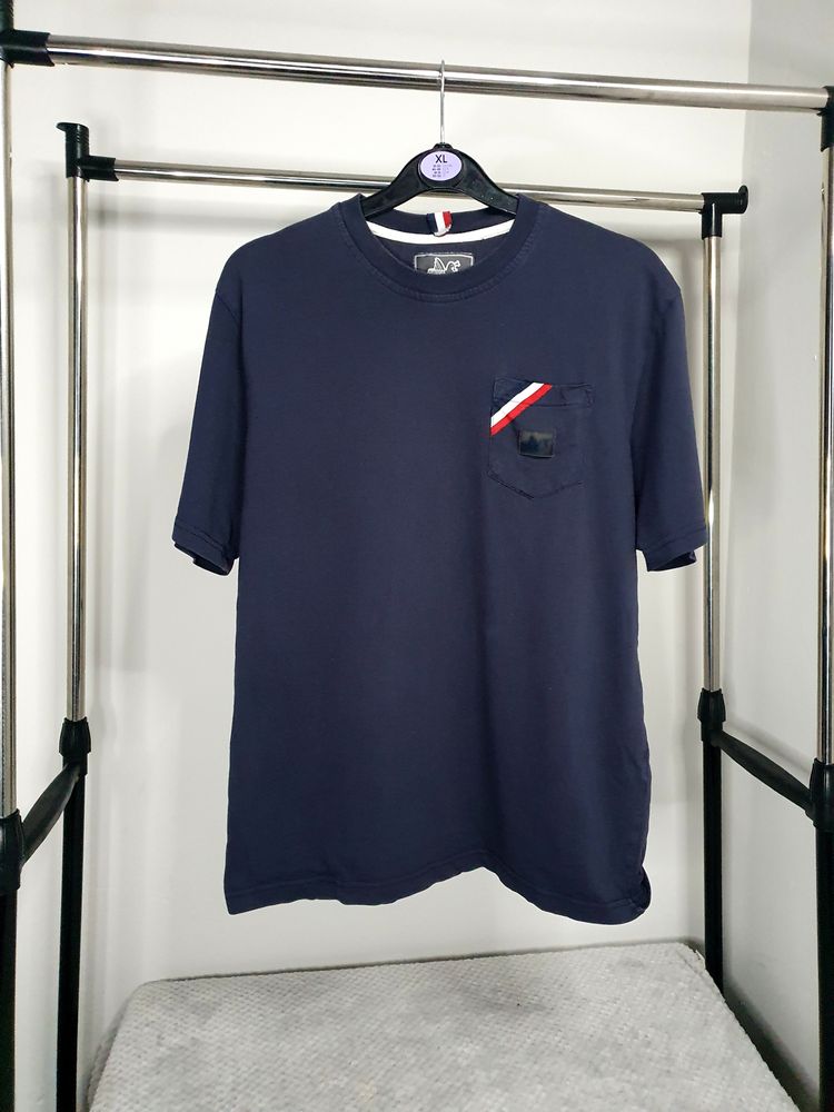 Other Peaceful Hooligan Navy Blue T-Shirt With Chest Pocket And Striped Detail product image