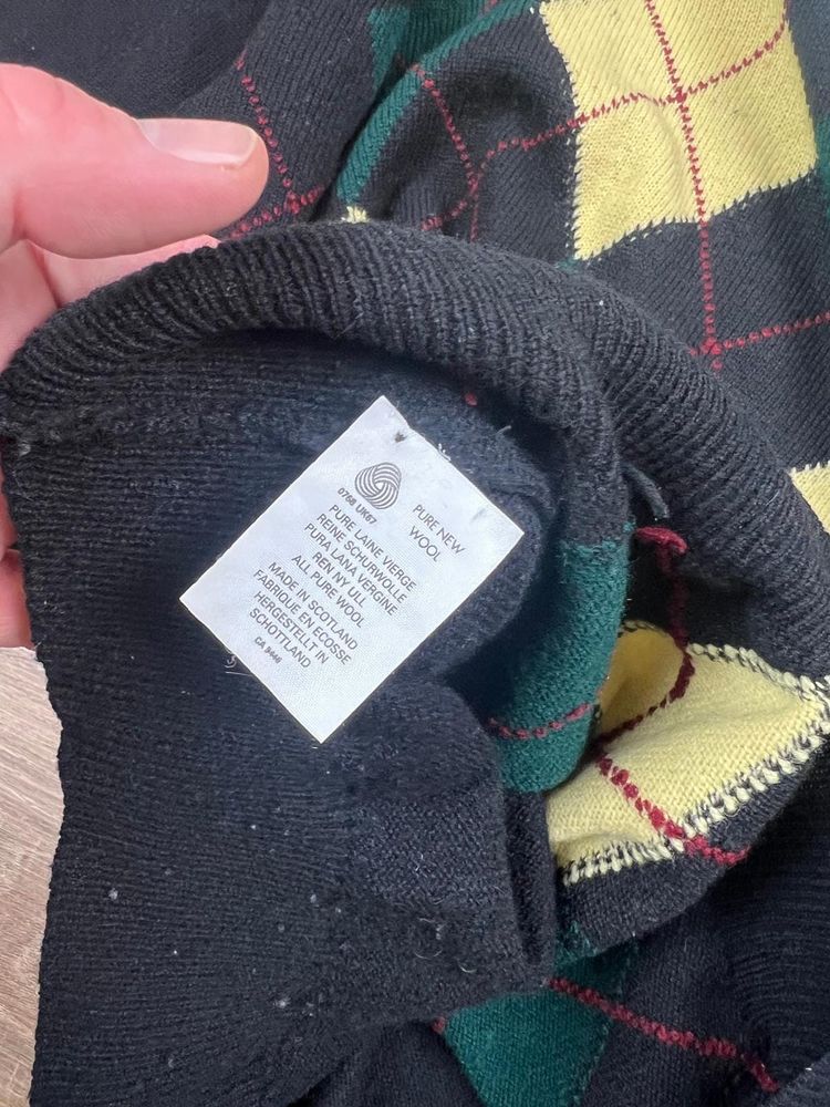 Vintage 90s Wolsey Wool Argyle Knit Jumper (L) image 4