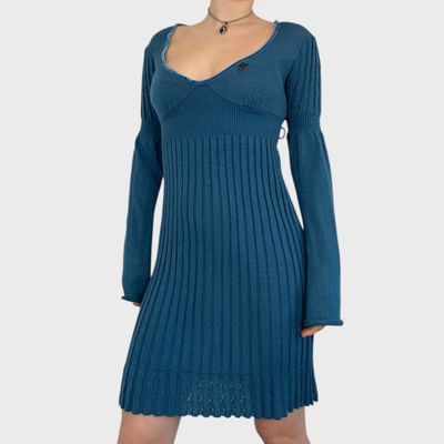 Miss Sixty Blue Midi Dress - S