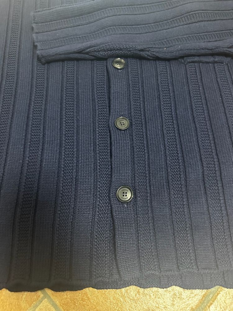 Versace Navy Blue Knit Cardigan image 6
