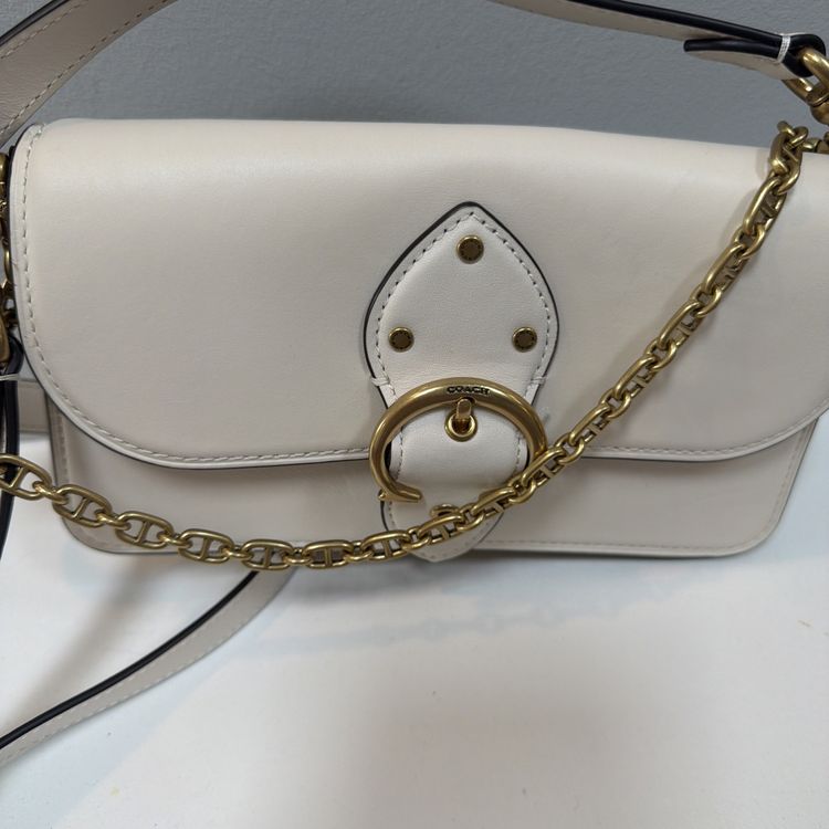 Coach Beat Crossbody Clutch Bag Chalk Ivory Brass Leather Shoulder Bag New image 1