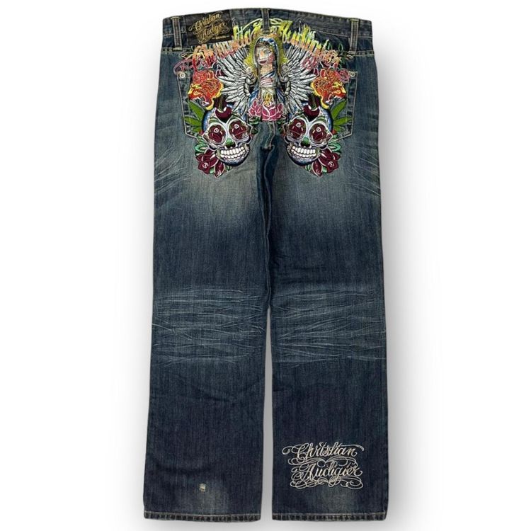 Other Christian Audiger Madonna Spell out embroidered skull jeans product image