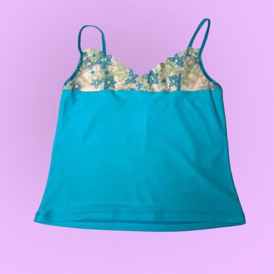 90s 00s cami top with sheer floral bust 1