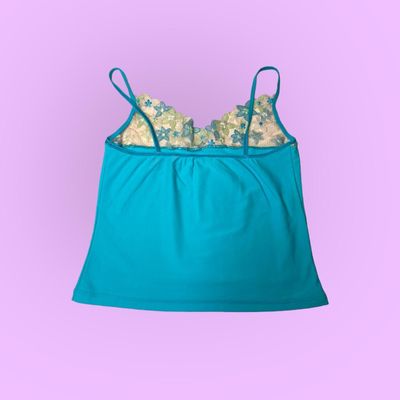 90s 00s cami top with sheer floral bust 2