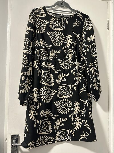 Papaya Black And White Patterned Dress
