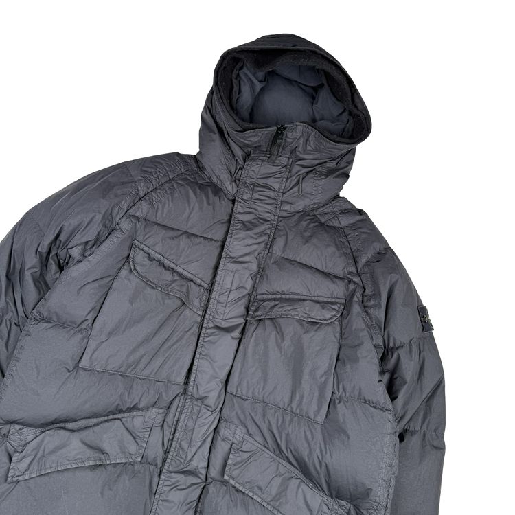 Immagine di Stone Island 2022 Black Garment Dyed Crinkle Reps R-NY Down TC Puffer - Large 10