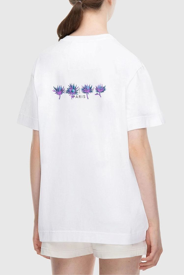 Givenchy White Floral Reverse Logo T-Shirt image 9