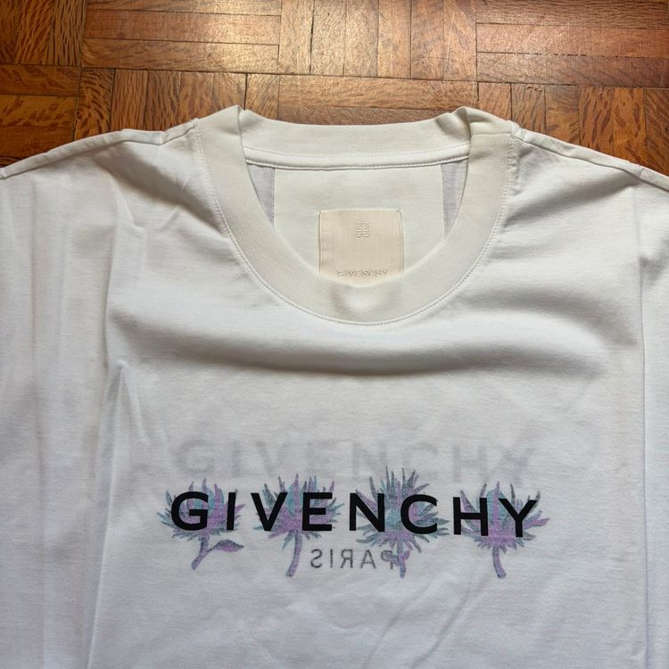 Givenchy White Floral Reverse Logo T-Shirt image 4