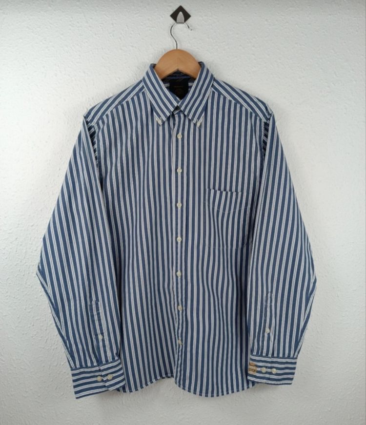 Gant Blue And White Striped Button-Up Shirt