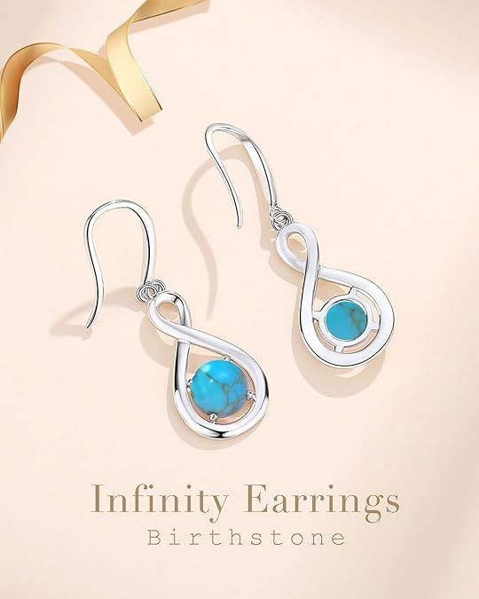 Infinity Earrings With Turquoise Birthstone 3