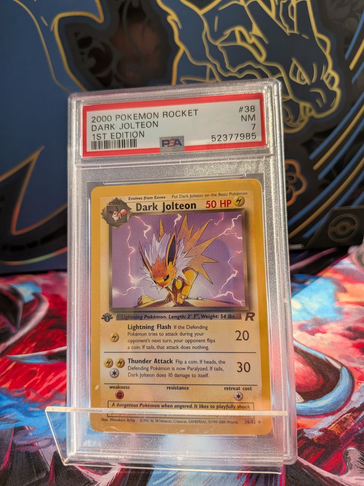 2000 Pokemon Rocket Dark Jolteon 1St Edition PSA 7 