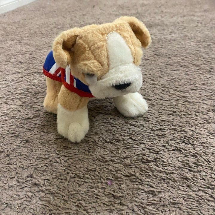 Plush Dog Toy With Union Jack Jacket obraz 3