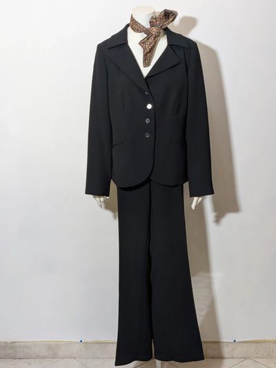 Completo Tailleur Nero Giacca + Pantalone Tg. L / 44-46 IT 1