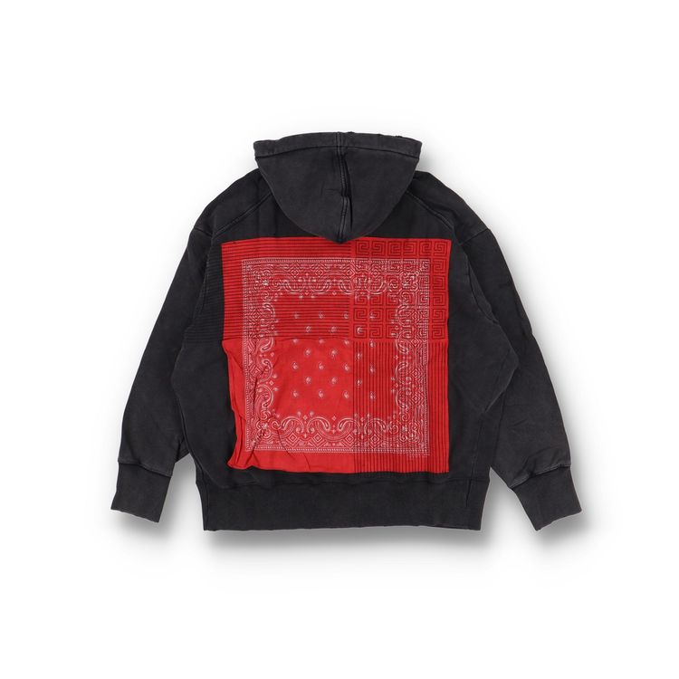 Givenchy Washed Black 4G Bandana Logo Oversized Hoodie