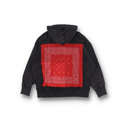 Givenchy Washed Black 4G Bandana Logo Oversized Hoodie