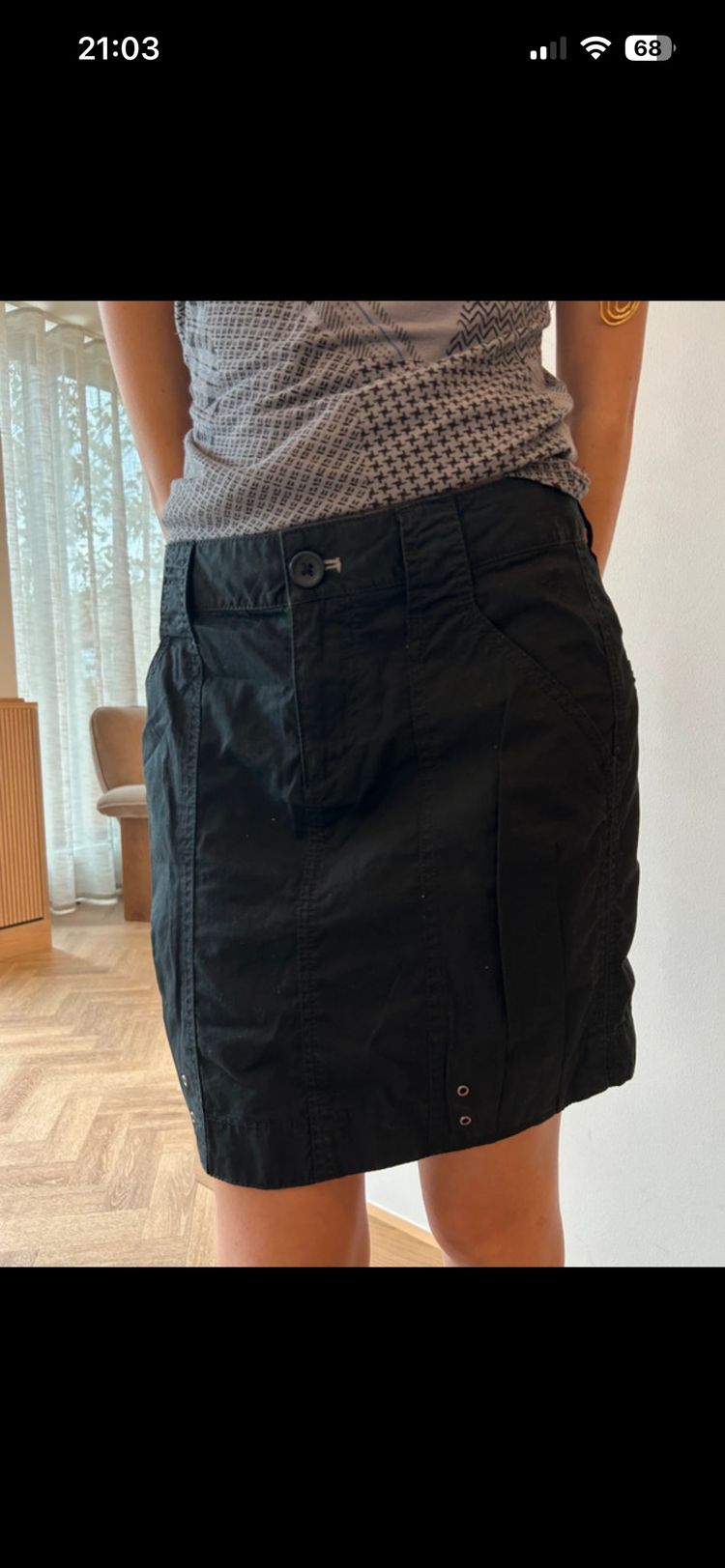 Black Cargo Skirt