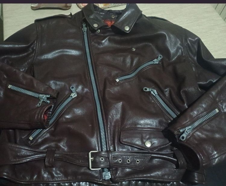 Dainese Brown Leather Biker Jacket image 1