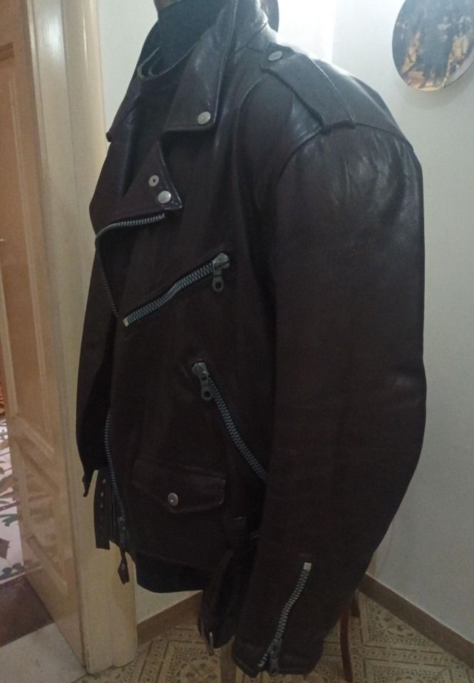 Dainese Brown Leather Biker Jacket imagen 10