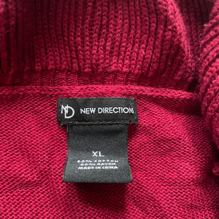 New Direction Red Ruffle Cardigan Sweater imagen 6