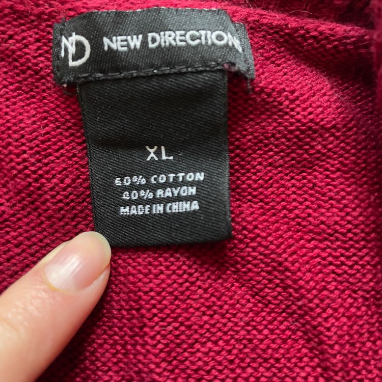 New Direction Red Ruffle Cardigan Sweater imagen 8