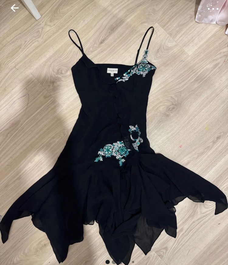Karen Millen Black Dress With Floral Embroidery