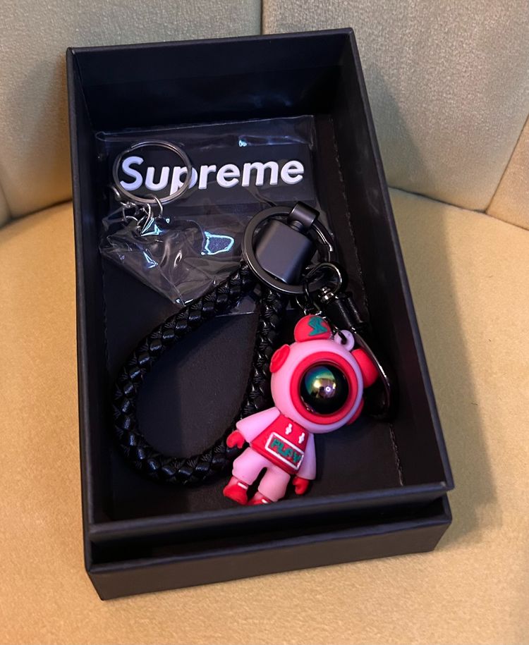 Supreme Keychain With Pink Astronaut Figure