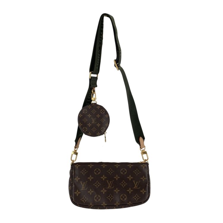 Louis Vuitton Monogram Canvas Multi Pochette Accessoire Green Crossbody Bag image 2